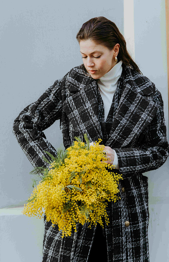 Пальто из букле, чёрный