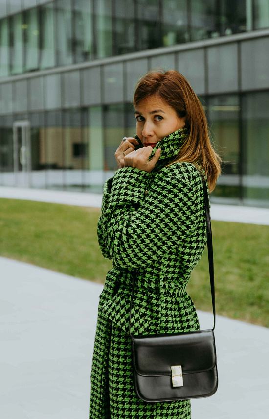 Пальто из букле, лайм 1