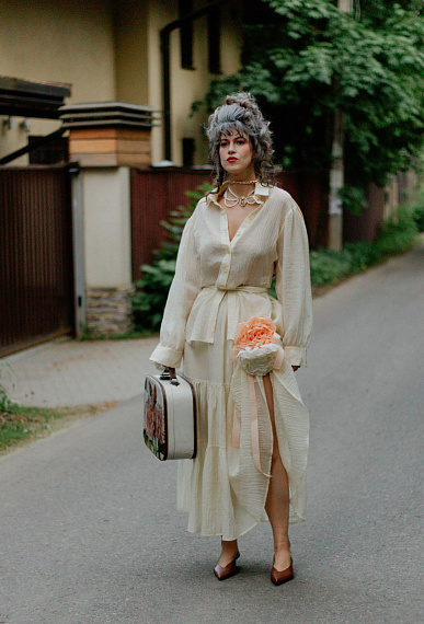 Юбка с ярусами, сливочное масло