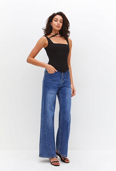 Корсет из костюмной ткани, чёрный 1