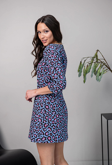 Платье с рукавом KISA BLUE 1