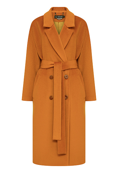 Свободное пальто из шерсти и кашемира, золотистый