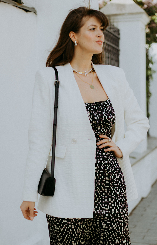 Жакет из рогожки, молочный 1