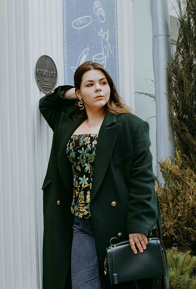 Пальто из шерсти и кашемира, изумруд