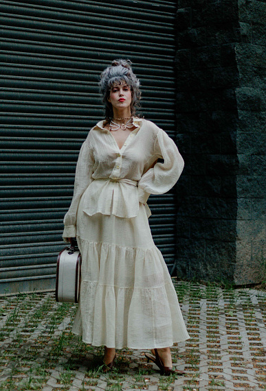 Юбка с ярусами, сливочное масло 1