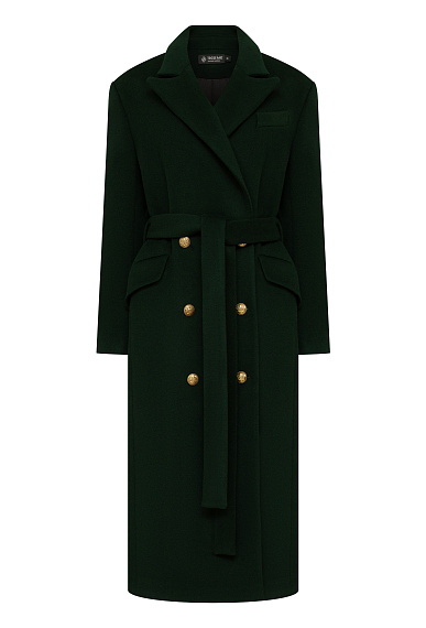 Пальто из шерсти и кашемира, изумруд