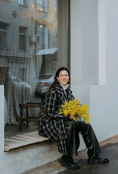 Пальто из букле, чёрный 1