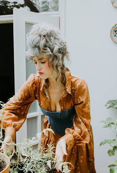 Корсет из денима